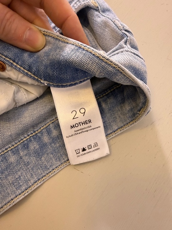 Mother The Weekender Fray Jeans 29 Action Shot High Rise Flare Distressed $278 - Picture 10 of 15